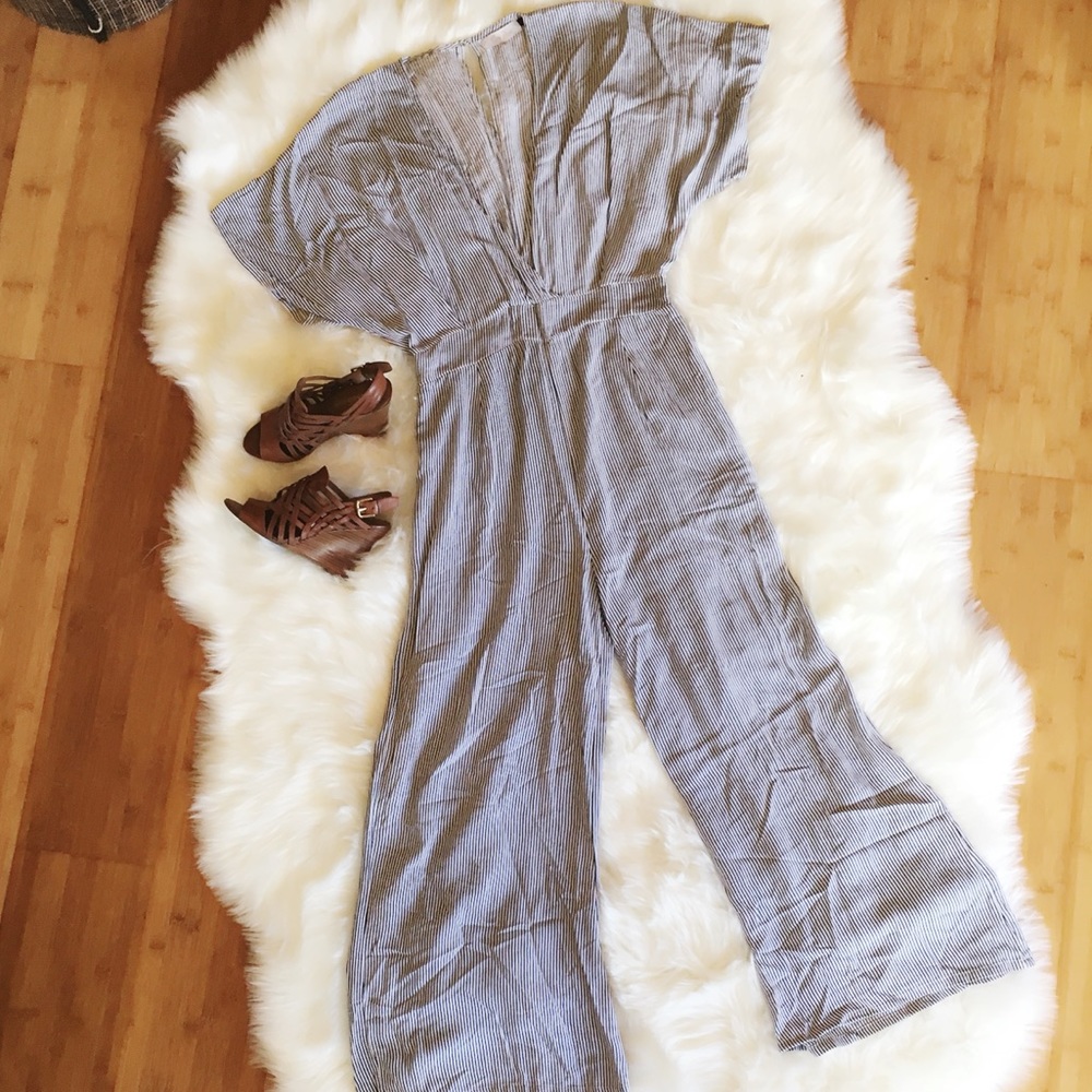 NEW Ava Sky Striped Lehua Jumpsuit L